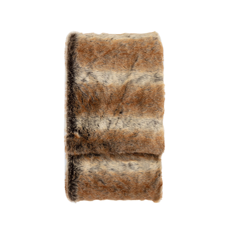 Husky Fur Throw Premium - Brown Cushion
