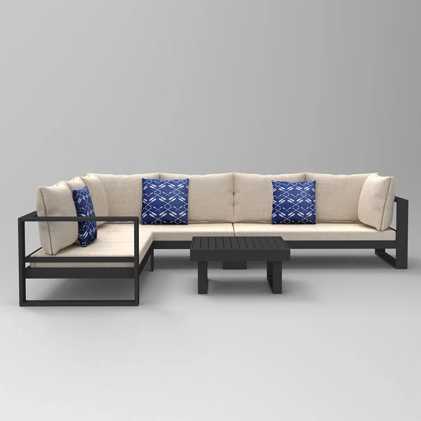 L shaped corner sofa with coffee table