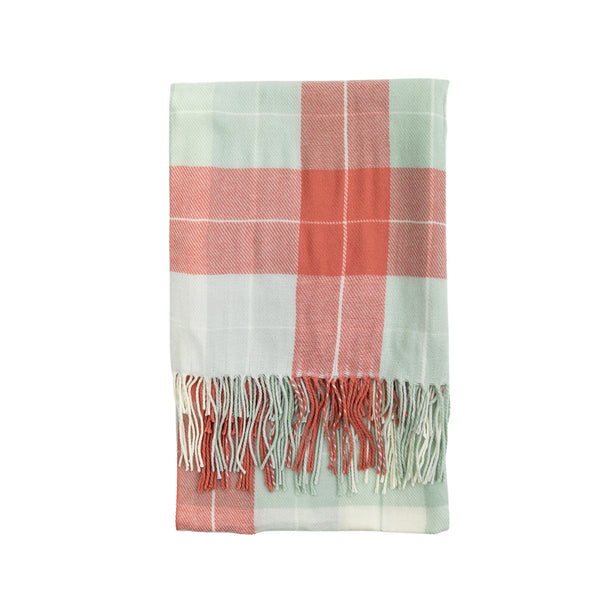 Block Chequered Throw - Coral