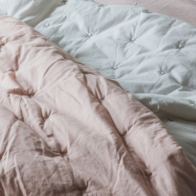 Cotton Stitch Bedspread - White Blush