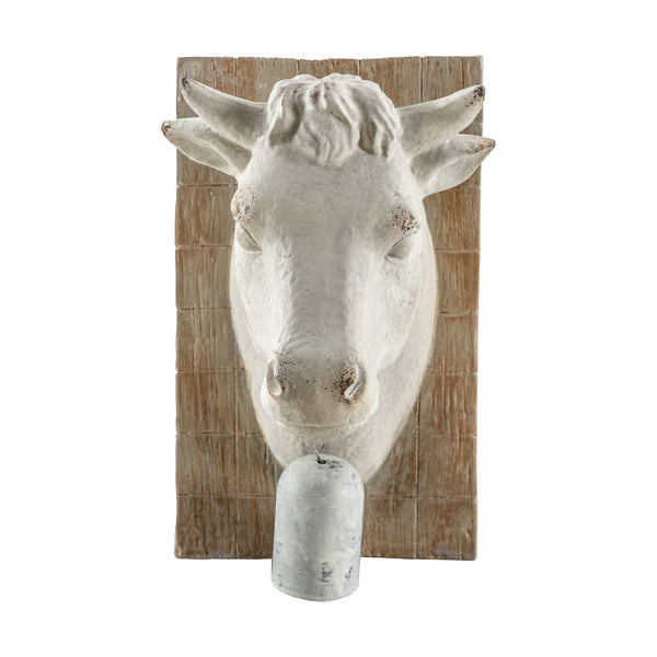 Cow Bust with Bell - Cream