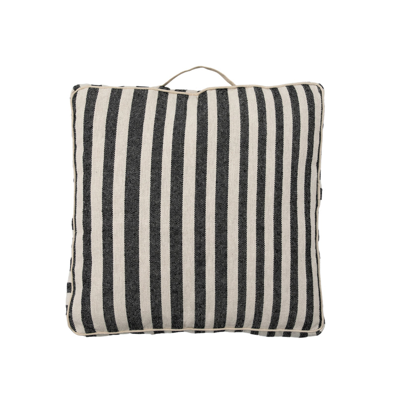 Linea Maxi Stripe Floor Cushion - Black