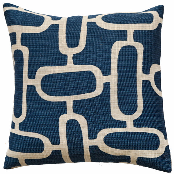 Abstract Chains Jacquard Blue Cushion