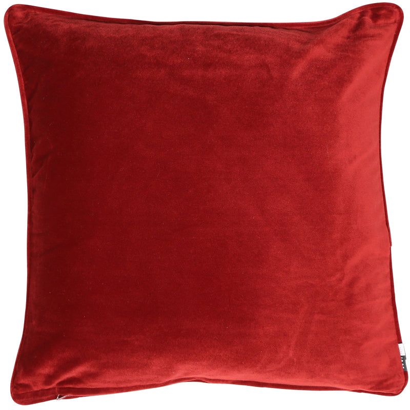 Matt Poly Velvet With Piping Bloodred Cushion