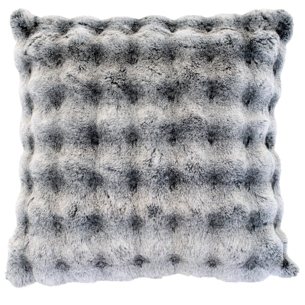Extreme Soft Textured Cushion In Faux Rabbit Grey