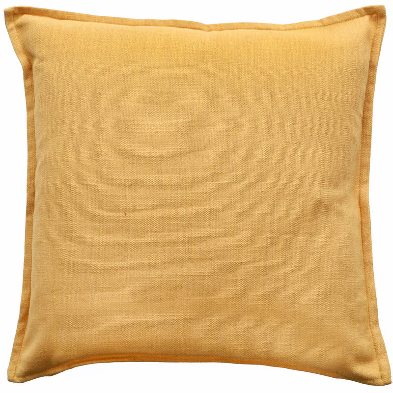 Poly Linen Mix With Flange Mustard Cushion
