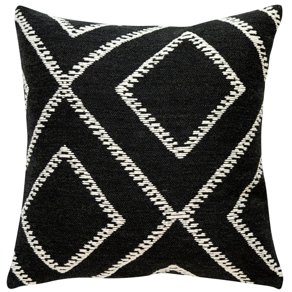 Print Mono Woven Diamond On Natural Fabric Cushion