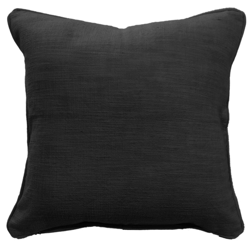Plain Slub Texture Black Cushion