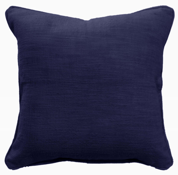 Plain Slub Texture Indigo Cushion
