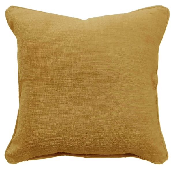 Plain Slub Texture Mustard Cushion