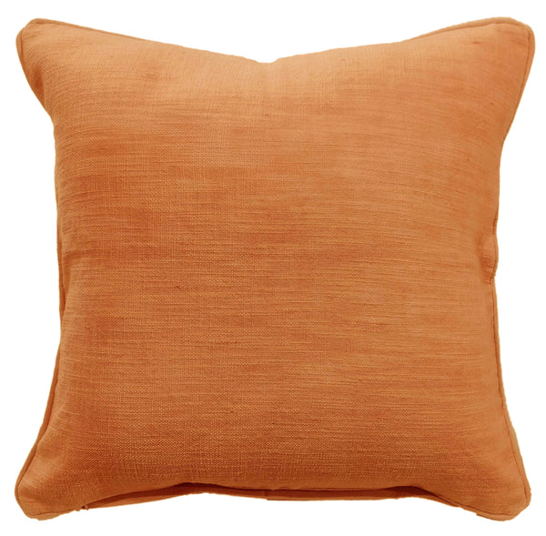 Plain Slub Texture Orange Cushion