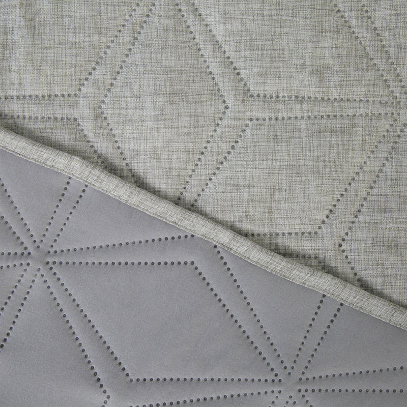 Linen Look Hexagonal Quilt Grey