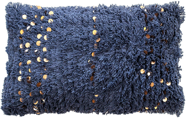 Textured Moroccon Sequin Cushion Blue