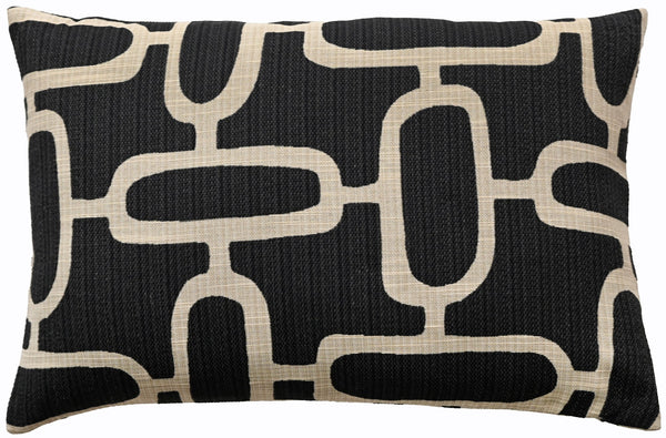 Abstract Chains Jacquard Black Cushion