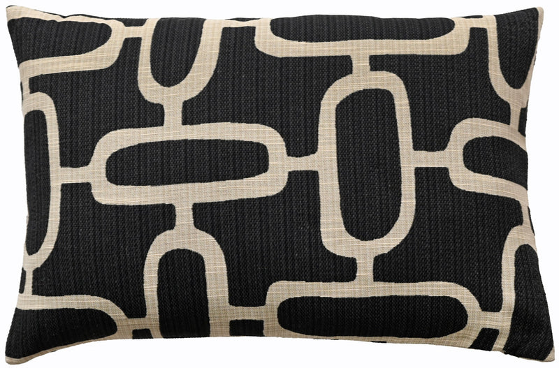 Abstract Chains Jacquard Black Cushion