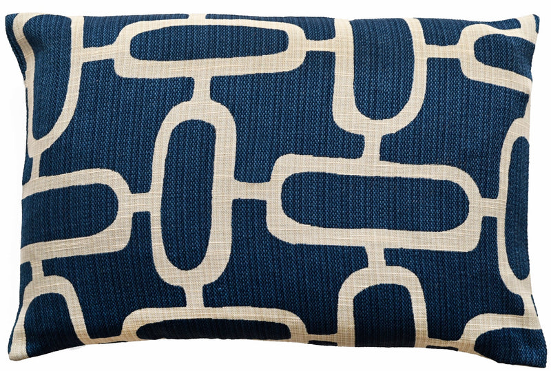 Abstract Chains Jacquard Blue Cushion