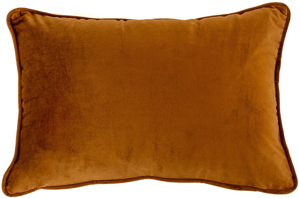 Velvet Piped Cushion Tan