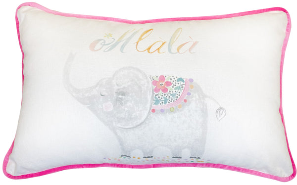 Childrens Elephant Print With Dotty Reverse Cushion