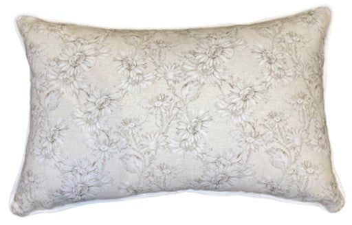 Ditsy Nat Floral With Stripe Reverse Cushion