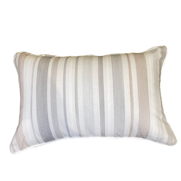 Ditsy Taupe Floral With Stripe Reverse Cushion