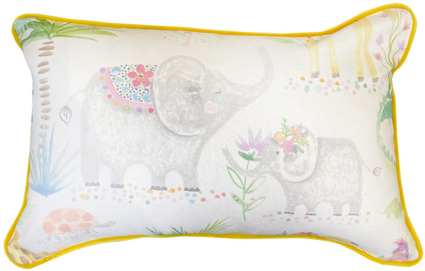 Childrens Zoo Print With Dotty Reverse Cushion