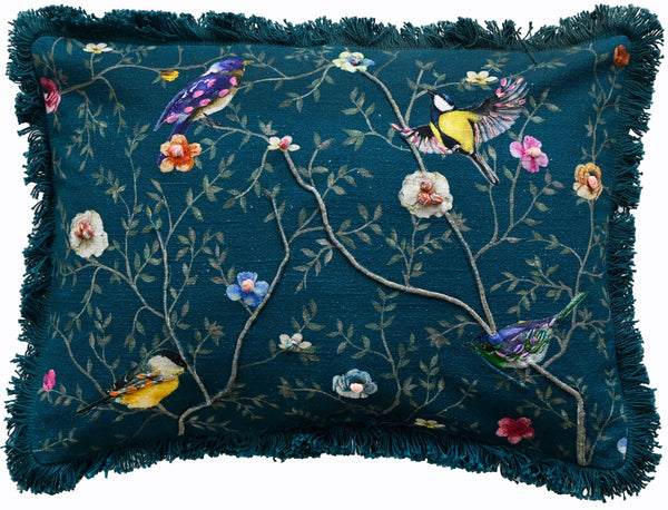Pretty Birds Embellished Cushion