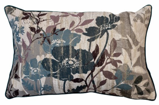 Floral Silhoutte In Plums And Teals Cushion