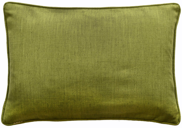 Olive Printed Lines With Velvet App Cushion
