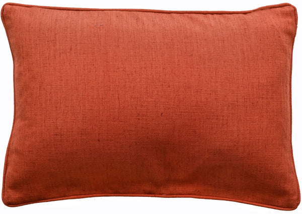 Rust Printed Lines With Velvet App Cushion