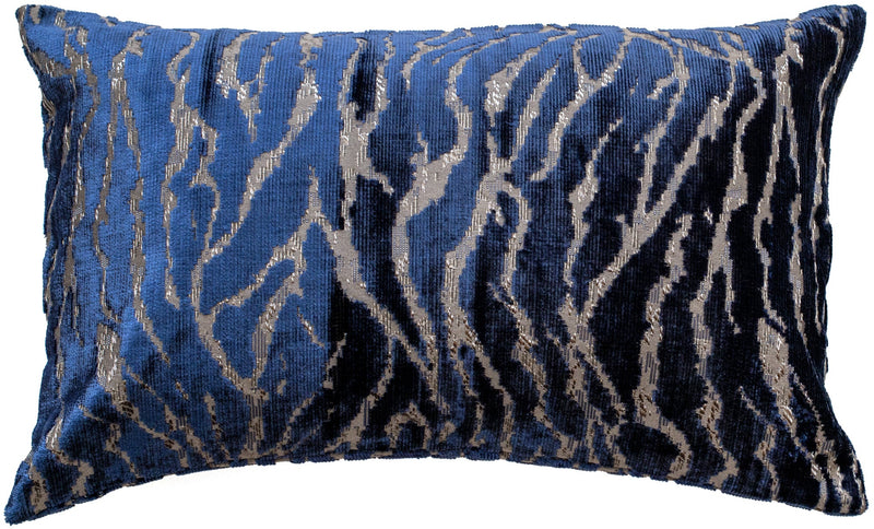 Lightning Lines In Blue Cushion