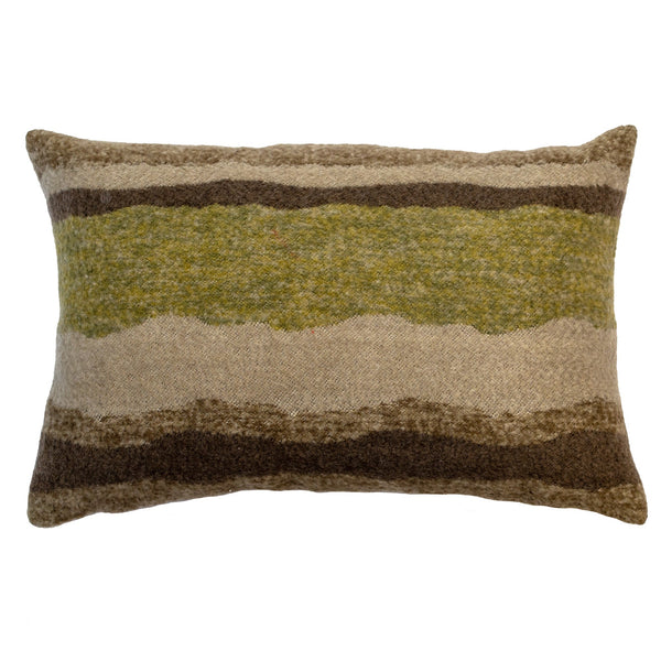Wool Textured Cushion In Wavy Pattern