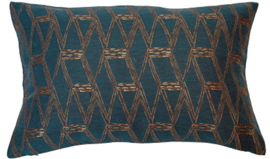 Triangle Pattern Cushion In Teal And Copper