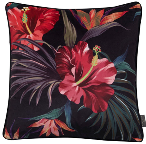 Printed Birds Of Paradise Flowers Cushion