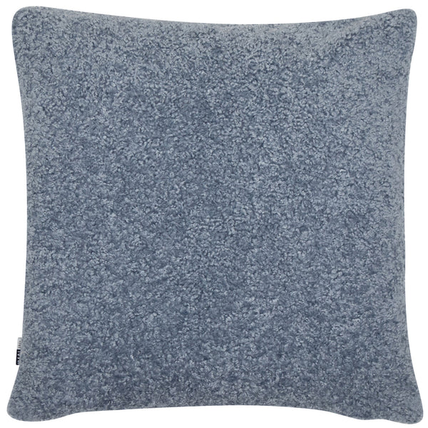 Textured Faux Fur Blue Cushion