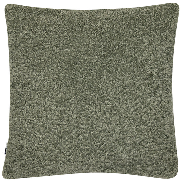 Textured Faux Fur Green Cushion