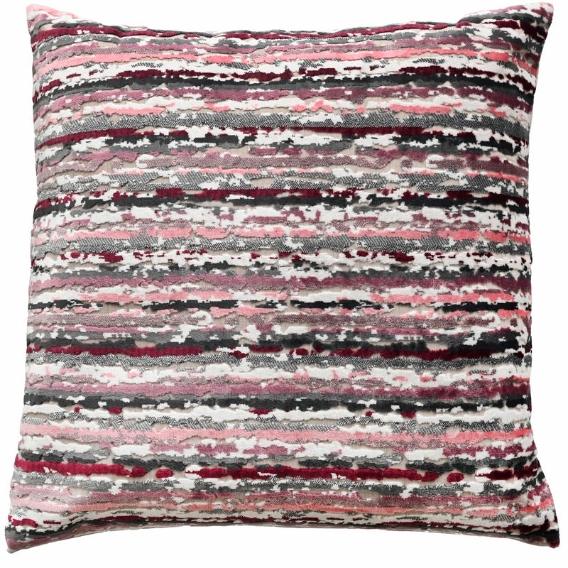 Pink Stripe Cut Velvet Cushion