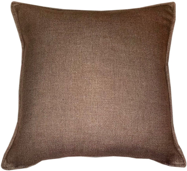 Faux Linen Brown Cushion With Flange