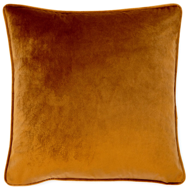 Piped Velvet Cushion Tan