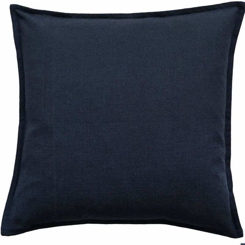 Poly Linen Mix With Flange Navy Cushion