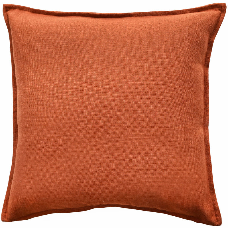 Poly Linen Mix With Flange Rust Cushion