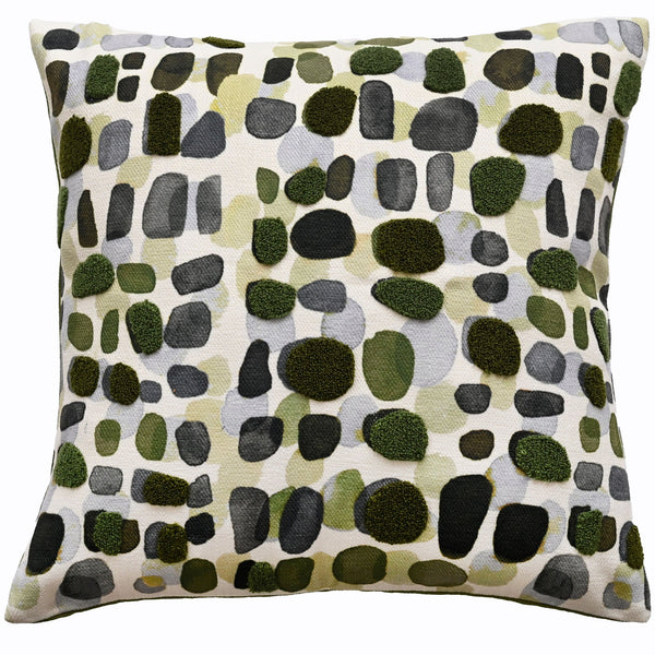 Olive Raised Pebbles Cushion