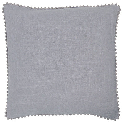 Linen Pom Pom Cushions Grey