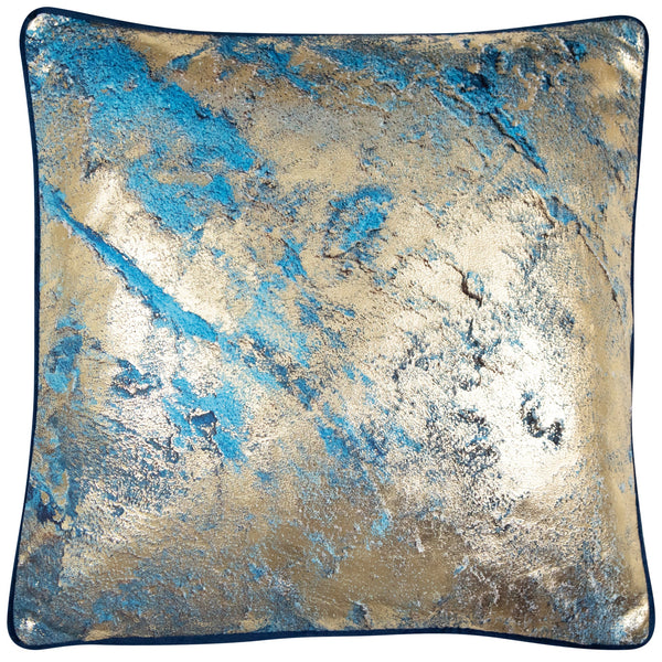 Printed Light Blue W. Gold Foil Cushion