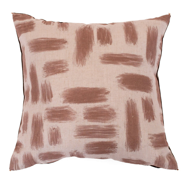 Abstract Printed Lines On Linen Taupe