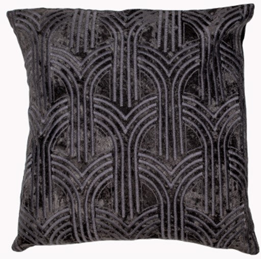 Velvet Art Deco Arbles Emb Black Cushion
