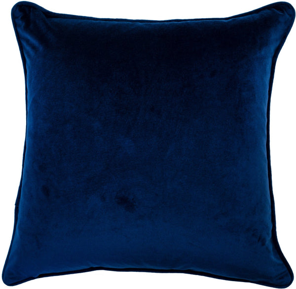 Embroidered Nightingales On Blue Velvet Cushion