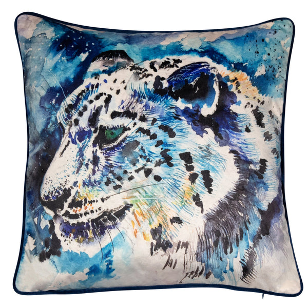 Snow Leopard Print On Velver Cushion