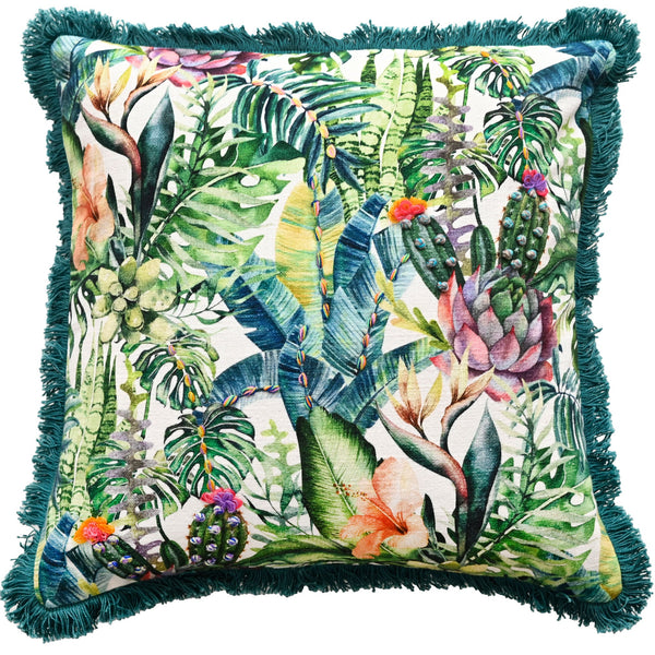 Colourful Cacti Embellished Cushion