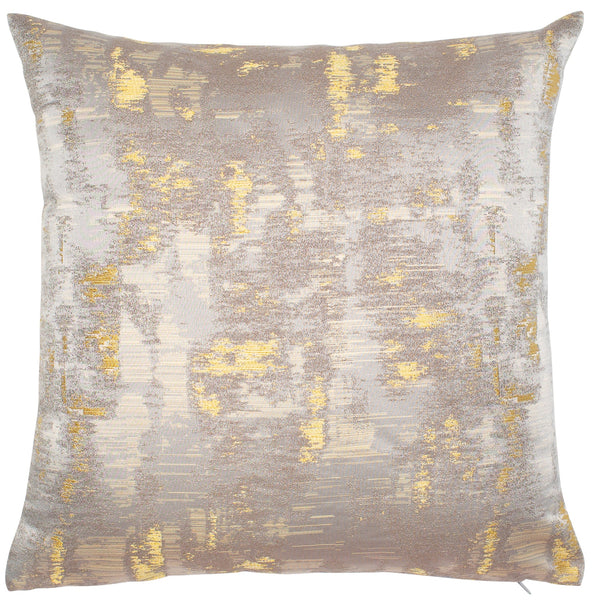 Grey Gold Abstract Foil Design Cushion
