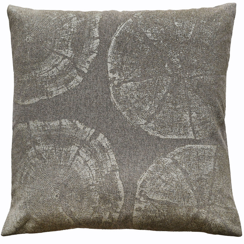 Metallic Faded Silver Fossil Print Cushion